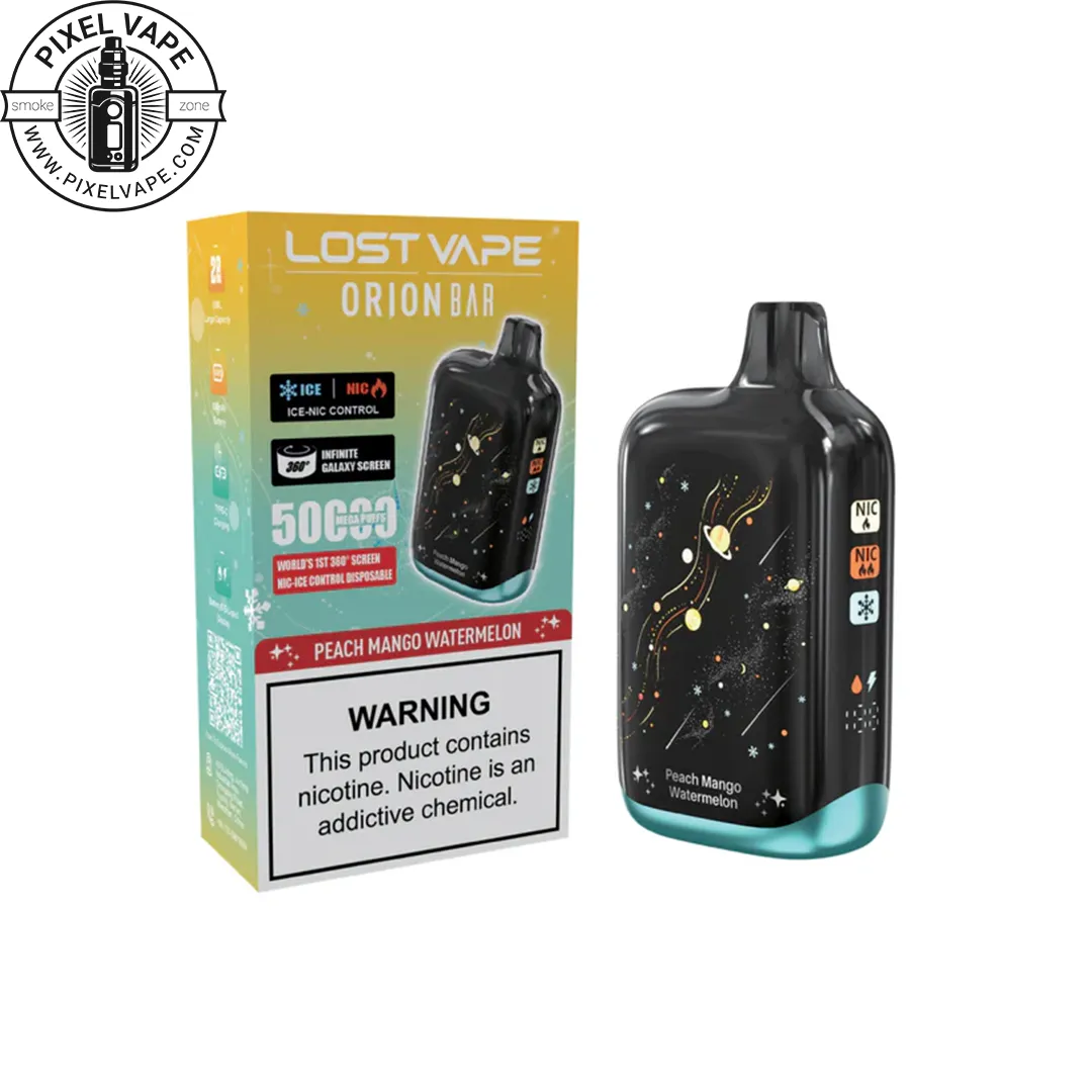 Lost Vape 50000 Puffs Peach Mango Watermelon Pod - پاد یکبار مصرف لاست ویپ 50000 پاف هلو انبه هندوانه (قابل شارژ) Lost Vape 50000 Puffs Peach Mango Watermelon Pod - پاد یکبار مصرف لاست ویپ 50000 پاف هلو انبه هندوانه (قابل شارژ)